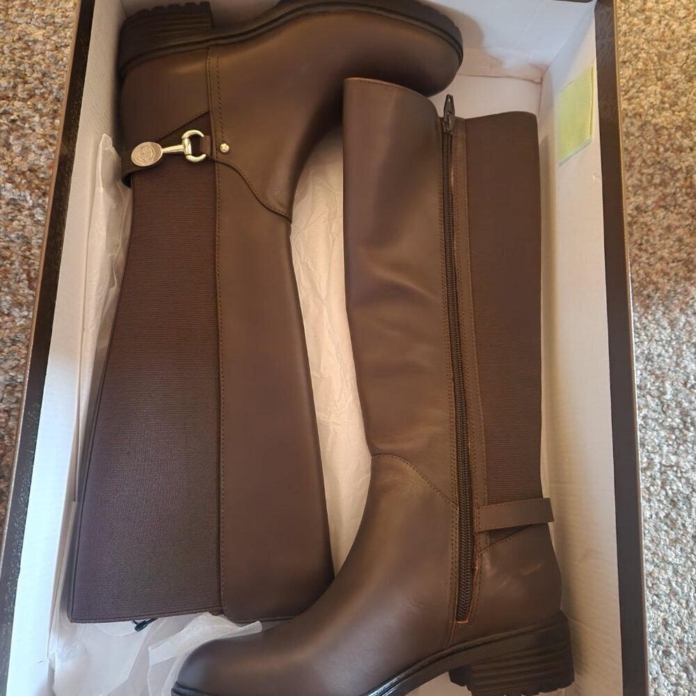 Giani Bernini Dark Brown Leather "Barnibee" Riding Boots. NIB. Size 5 - Picture 6 of 10